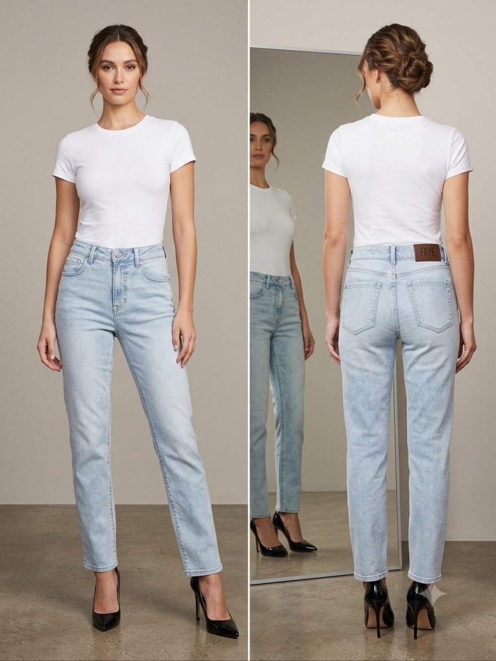 Frye Women's High-Rise Straight Jeans — Light Wash‎ Blue Size 4/27